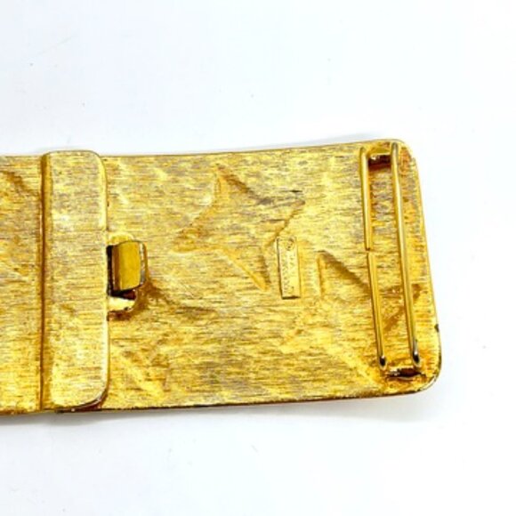 VINTAGE ACCESSOCRAFT NYC Gold Tone Star Belt Buckle Wide Statement 80s Runway main image 5